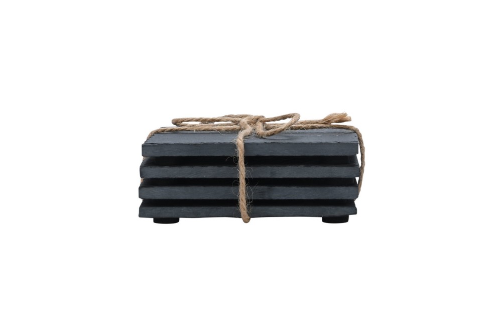 ESTIA ΣΟΥΒΕΡ ΤΕΤΡΑΓΩΝΑ ΣΧΙΣΤΟΛΙΘΟΥ 10x10cm ΣΕΤ 4 ΤΕΜ.