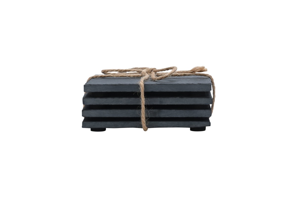 ESTIA ΣΟΥΒΕΡ ΤΕΤΡΑΓΩΝΑ ΣΧΙΣΤΟΛΙΘΟΥ 10x10cm ΣΕΤ 4 ΤΕΜ.