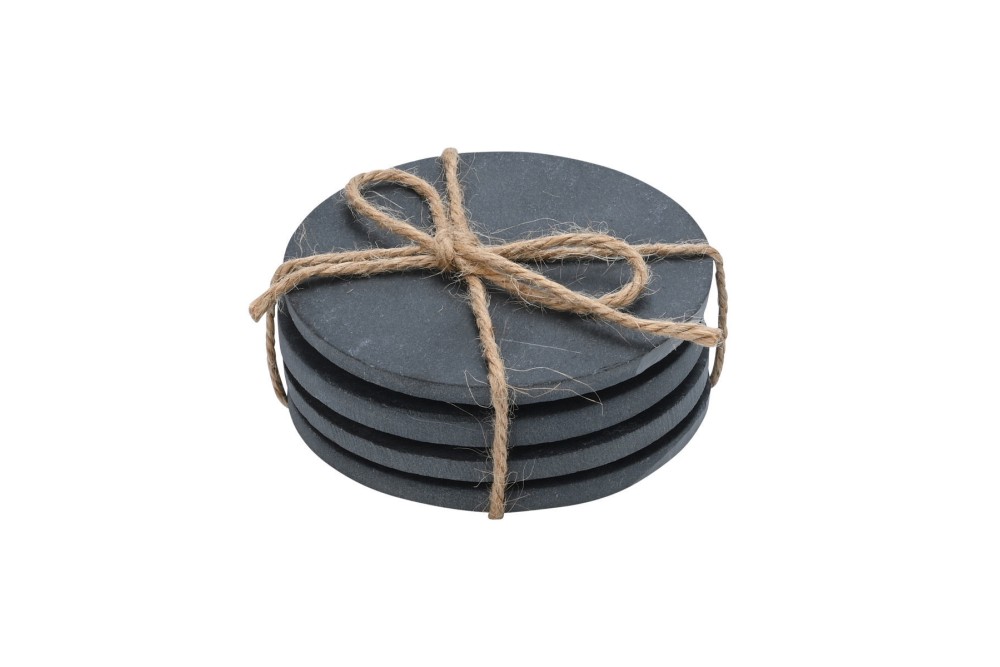 ESTIA ΣΟΥΒΕΡ ΣΤΡΟΓΓΥΛΑ ΣΧΙΣΤΟΛΙΘΟΥ 10cm ΣΕΤ 4 ΤΕΜ.