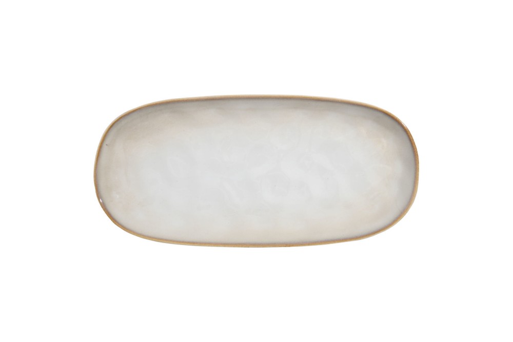 ESTIA ΠΙΑΤΕΛΑ ΟΒΑΛ VIGNETTE STONEWARE 31cm IVORY