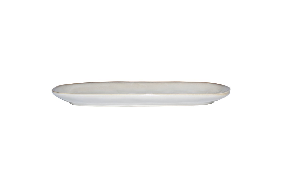 ESTIA ΠΙΑΤΕΛΑ ΟΒΑΛ VIGNETTE STONEWARE 31cm IVORY