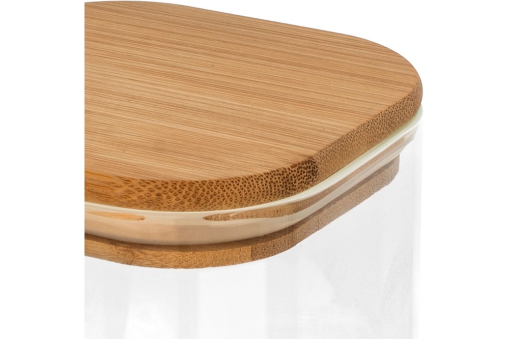 ESTIA ΔΟΧΕΙΟ ΑΠΟΘΗΚΕΥΣΗΣ BAMBOO ESSENTIALS 550ml ΓΥΑΛΙΝΟ ΜΕ ΚΑΠΆΚΙ