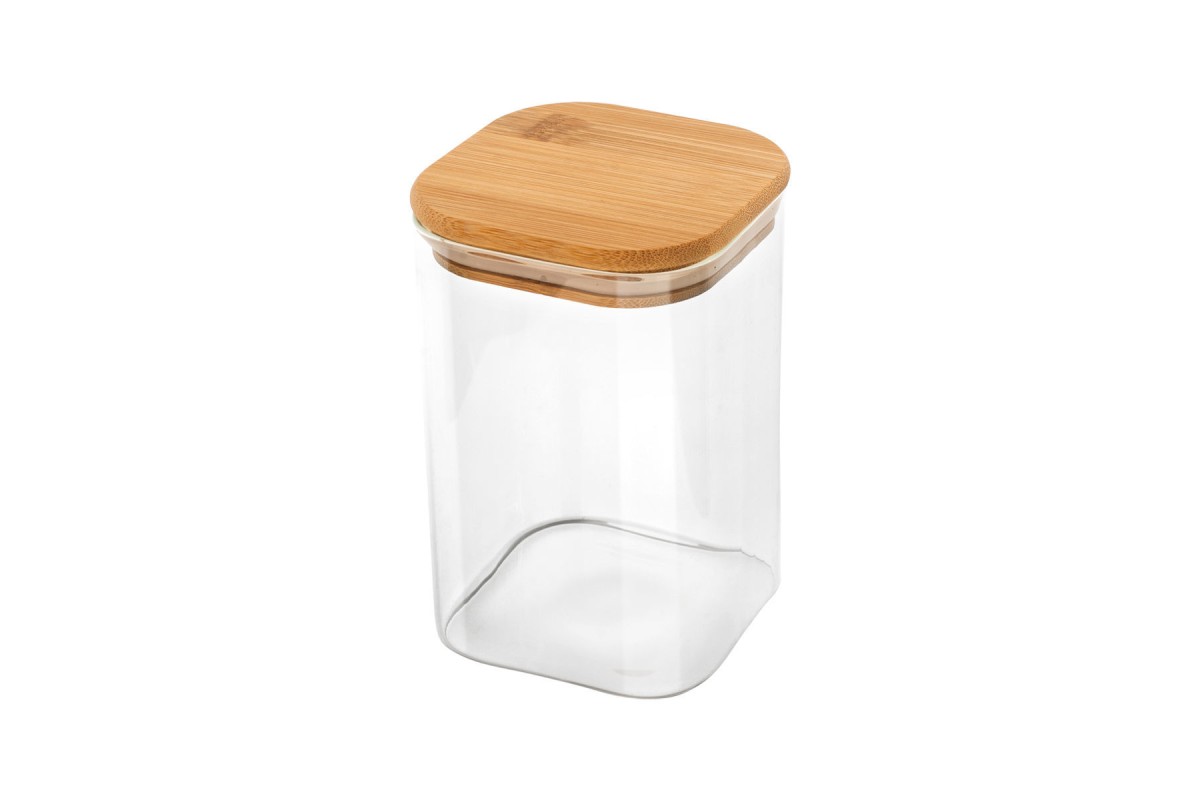 ESTIA ΔΟΧΕΙΟ ΑΠΟΘΗΚΕΥΣΗΣ BAMBOO ESSENTIALS 950ml ΓΥΑΛΙΝΟ ΜΕ ΚΑΠΆΚΙ