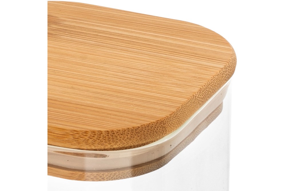 ESTIA ΔΟΧΕΙΟ ΑΠΟΘΗΚΕΥΣΗΣ BAMBOO ESSENTIALS 950ml ΓΥΑΛΙΝΟ ΜΕ ΚΑΠΆΚΙ