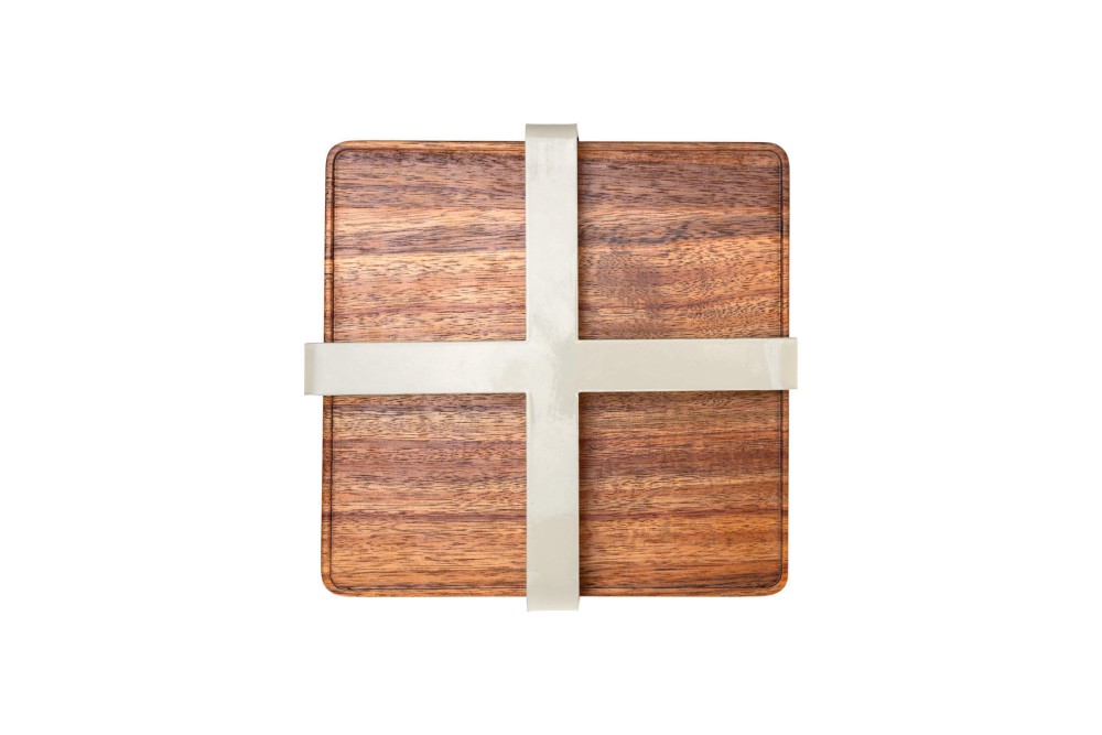 ESTIA ΧΑΡΤΟΠΕΤΣΕΤΟΘΗΚΗ ΤΕΤΡΑΓΩΝΗ ALLURE ΜΕΤΑΛΛΙΚΗ IVORY