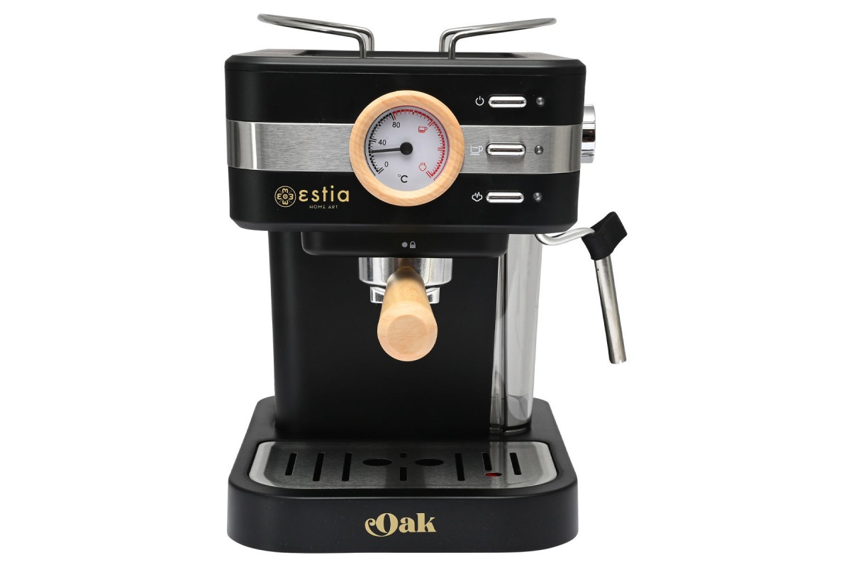 ESTIA ΜΗΧΑΝΗ ESPRESSO OAK 950w 15 bar 1.2lt ΜΑΥΡΗ