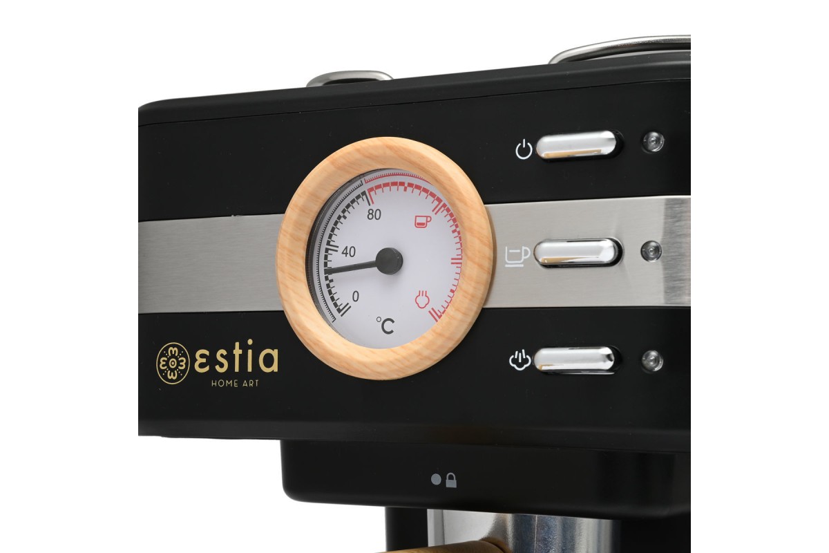 ESTIA ΜΗΧΑΝΗ ESPRESSO OAK 950w 15 bar 1.2lt ΜΑΥΡΗ