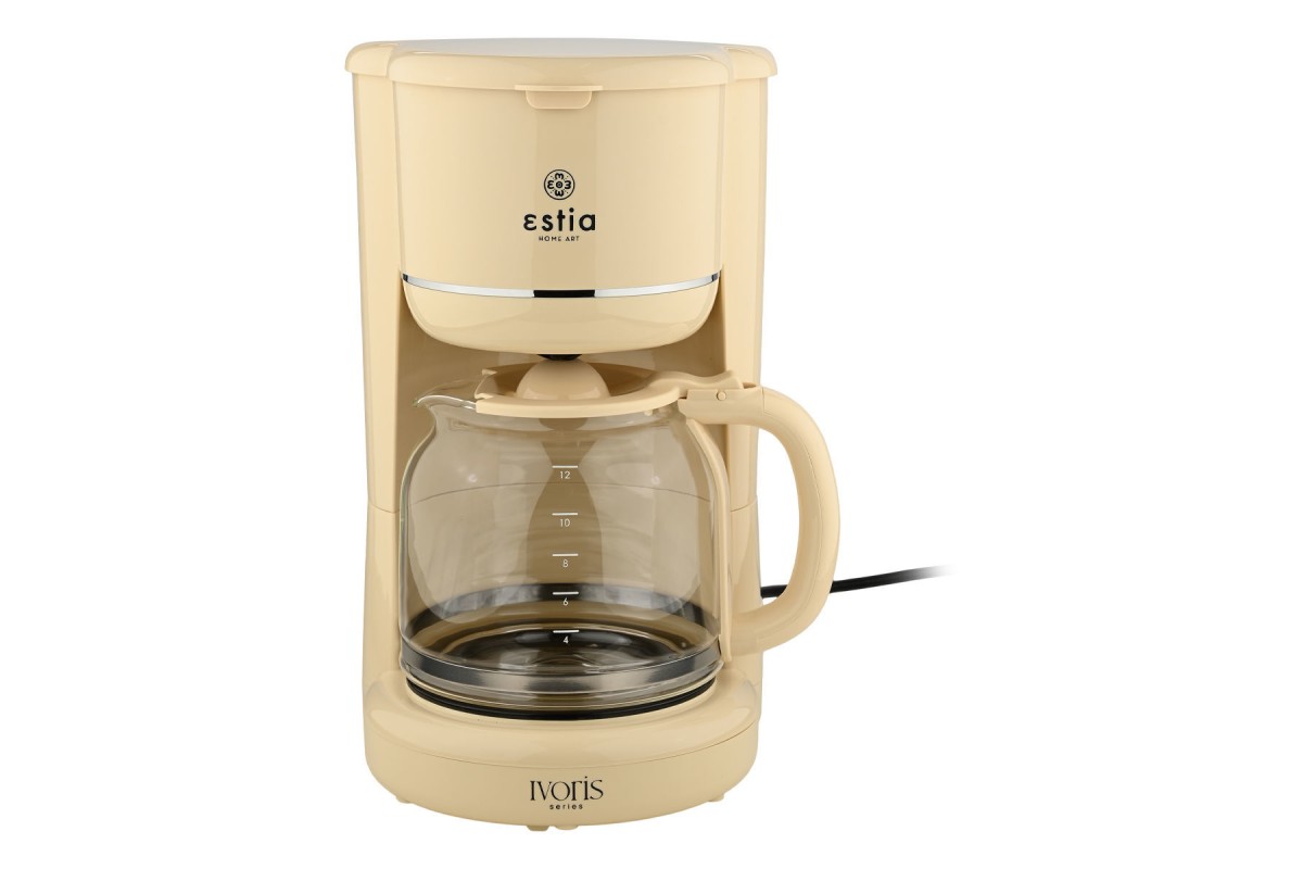 ESTIA ΚΑΦΕΤΙΕΡΑ ΦΙΛΤΡΟΥ IVORIS ΠΛΑΣΤΙΚΗ 900w ΜΕ ΓΥΑΛΙΝΗ ΚΑΝΑΤΑ 1.5lt
