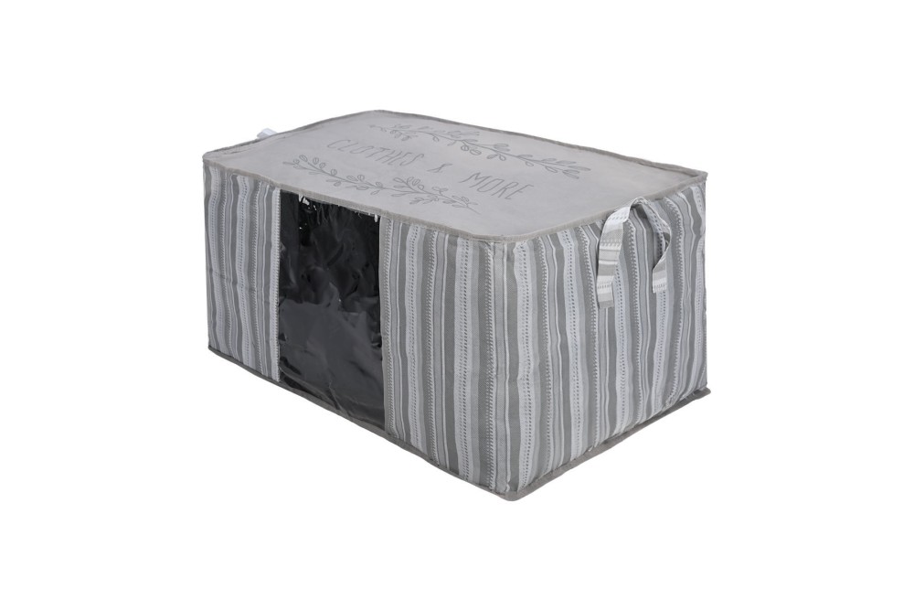 ESTIA ΘΗΚΗ ΑΠΟΘΗΚΕΥΣΗΣ NON WOVEN ΥΦΑΣΜΑΤΙΝΗ 50x40x30cm ΜΕ ΠΑΡΑΘΥΡΟ IVORY