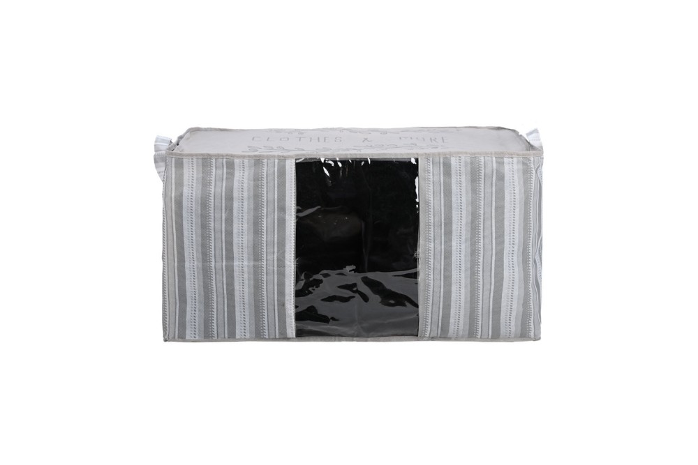 ESTIA ΘΗΚΗ ΑΠΟΘΗΚΕΥΣΗΣ NON WOVEN ΥΦΑΣΜΑΤΙΝΗ 50x40x30cm ΜΕ ΠΑΡΑΘΥΡΟ IVORY