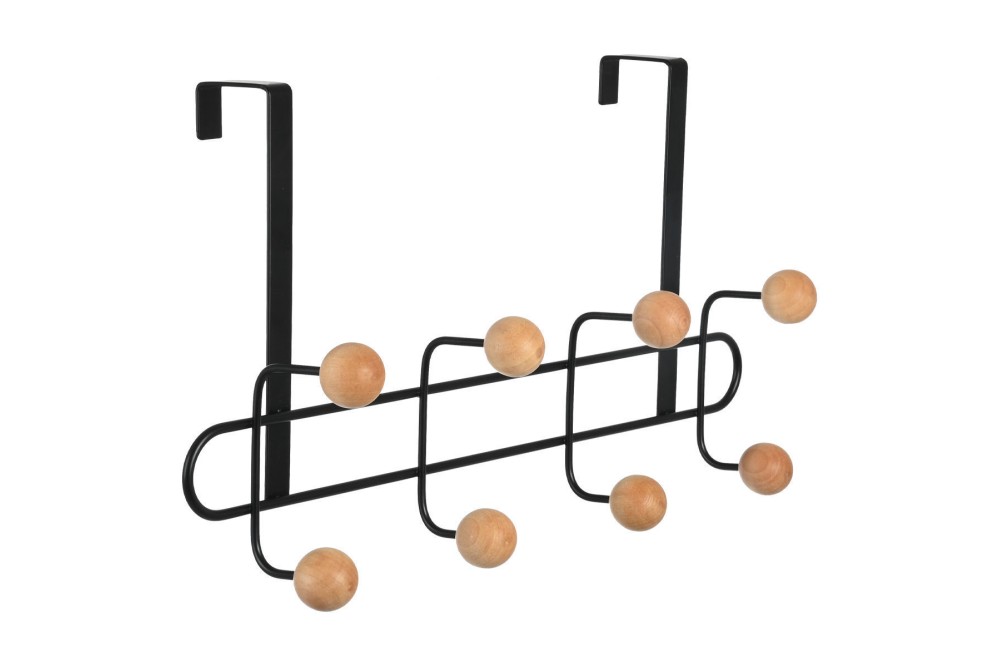 ESTIA ΚΡΕΜΑΣΤΡΑ ΠΟΡΤΑΣ ΜΕΤΑΛΛΙΚΗ 41X7.5X23cm 8 ΘΕΣΕΩΝ ΜΑΥΡΗ