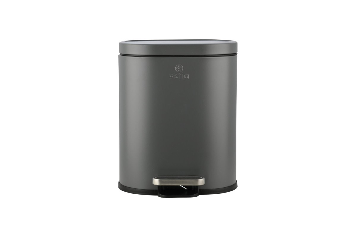 ESTIA ΧΑΡΤΟΔΟΧΕΙΟ ΜΠΑΝΙΟΥ OVOID SOFT CLOSE 6lt ΓΚΡΙ