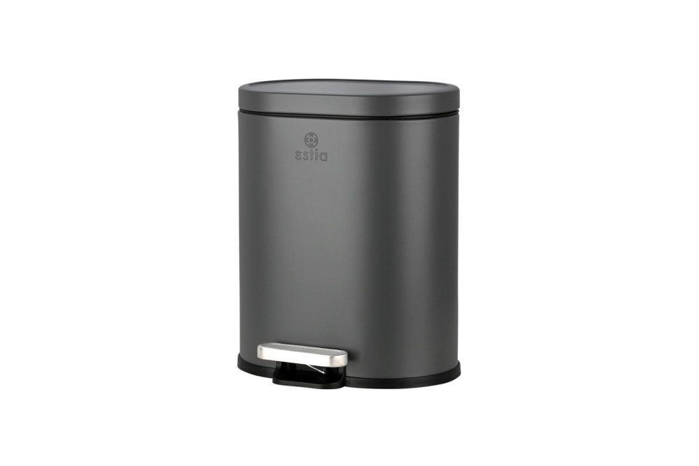 ESTIA ΧΑΡΤΟΔΟΧΕΙΟ ΜΠΑΝΙΟΥ OVOID SOFT CLOSE 6lt ΓΚΡΙ