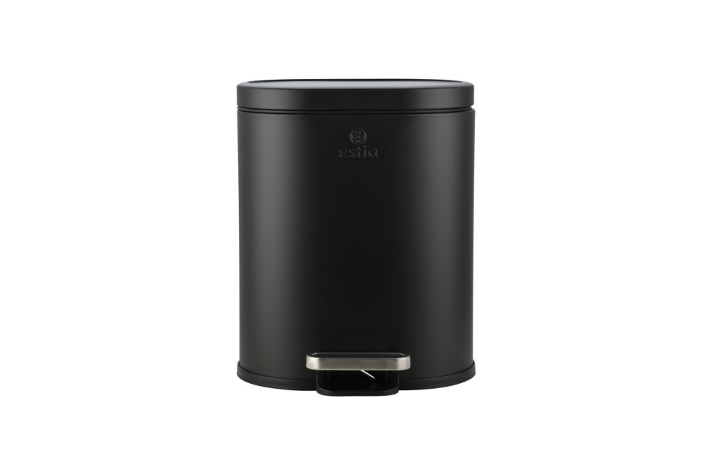 ESTIA ΧΑΡΤΟΔΟΧΕΙΟ ΜΠΑΝΙΟΥ OVOID SOFT CLOSE 6lt ΜΑΥΡΟ