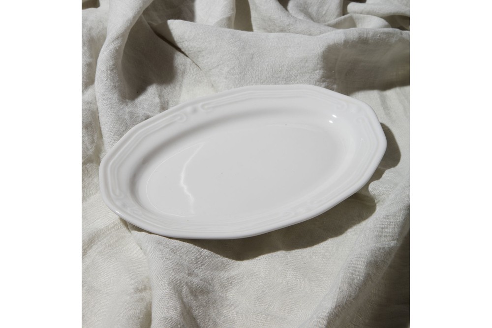 ESTIA ΠΙΑΤΕΛΑ ΟΒΑΛ ATHÉNÉE ΠΟΡΣΕΛΑΝΙΝΗ ΑΝΑΓΛΥΦΗ 25cm WHITE