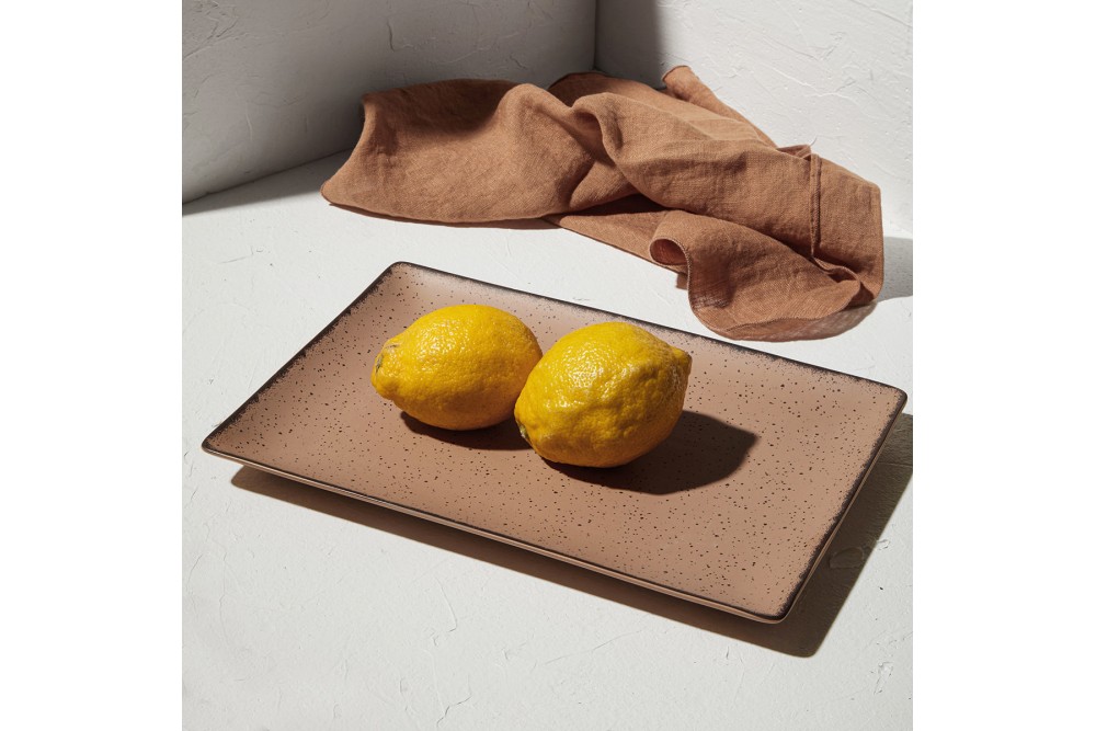 ESTIA ΠΙΑΤΕΛΑ ΟΡΘΟΓΩΝΙΑ TERRA ΠΟΡΣΕΛΑΝΙΝΗ 31x21cm SALMON