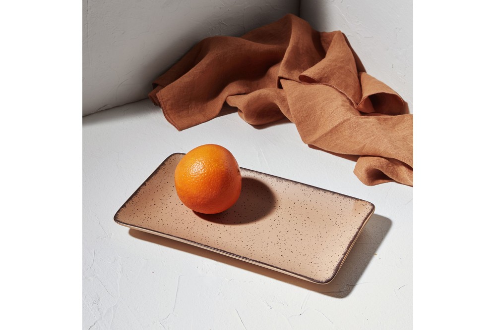 ESTIA ΠΙΑΤΕΛΑ ΟΡΘΟΓΩΝΙΑ TERRA ΠΟΡΣΕΛΑΝΙΝΗ 27x16cm SALMON