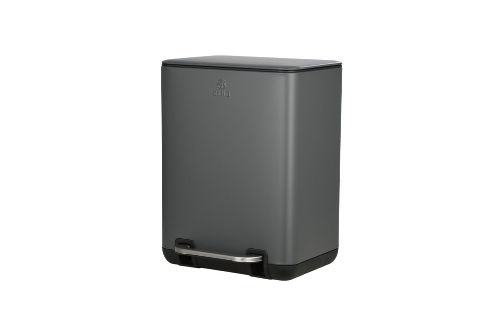 ESTIA ΧΑΡΤΟΔΟΧΕΙΟ ΜΠΑΝΙΟΥ CUBIC SOFT CLOSE 6lt ΓΚΡΙ