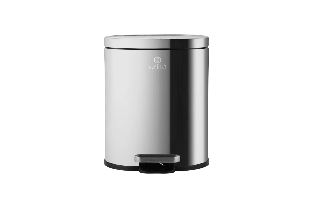 ESTIA ΧΑΡΤΟΔΟΧΕΙΟ ΜΠΑΝΙΟΥ OVOID SOFT CLOSE 6lt ΙΝΟΞ