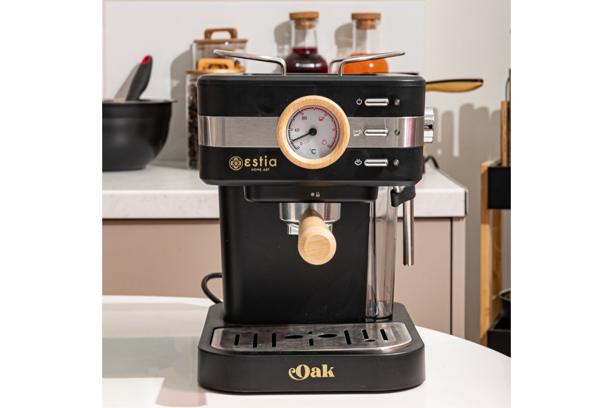 ESTIA ΜΗΧΑΝΗ ESPRESSO OAK 950w 15 bar 1.2lt ΜΑΥΡΗ