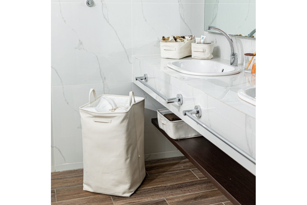 ESTIA ΚΟΥΤΙ ΑΠΟΘΗΚΕΥΣΗΣ & ΟΡΓΑΝΩΣΗΣ IVORY 13.5x12.5x10.5cm ME ΧΕΡΟΥΛΙΑ