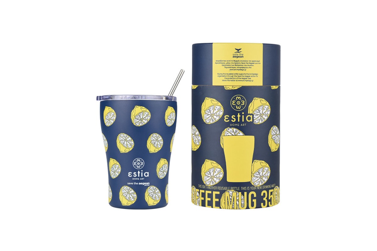 ESTIA ΘΕΡΜΟΣ COFFEE MUG SAVE THE AEGEAN 350ml CITRUS INFUSION