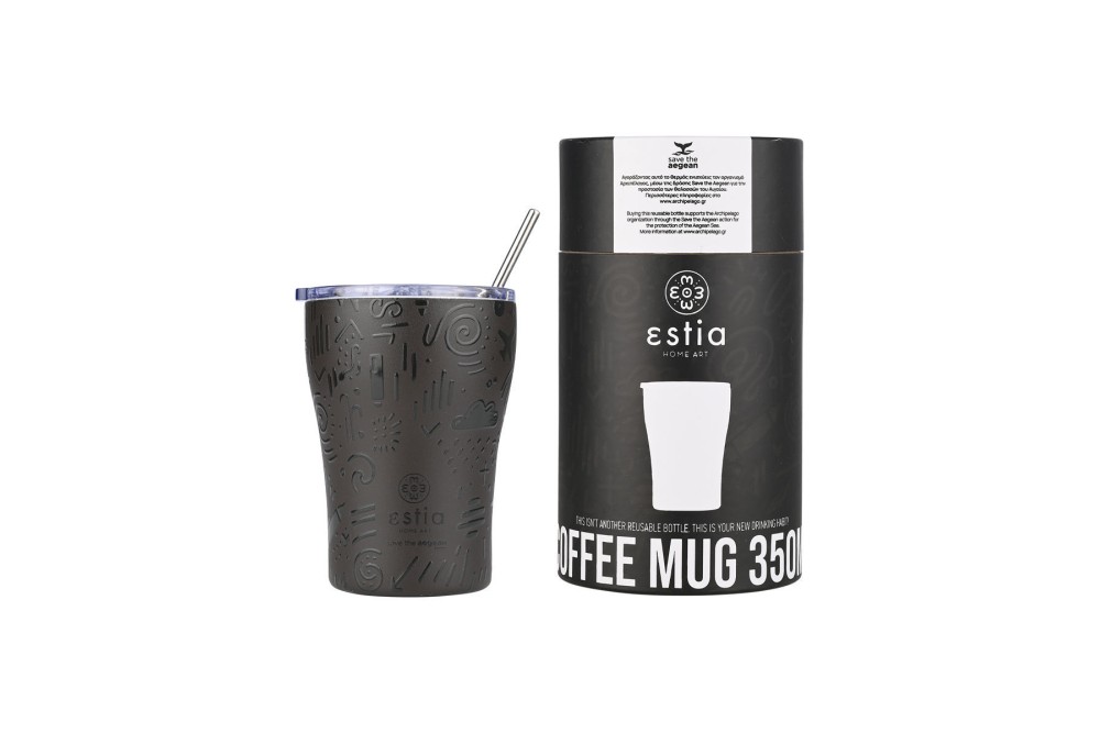 ESTIA ΘΕΡΜΟΣ COFFEE MUG SAVE THE AEGEAN 350ml NOIR ECHO