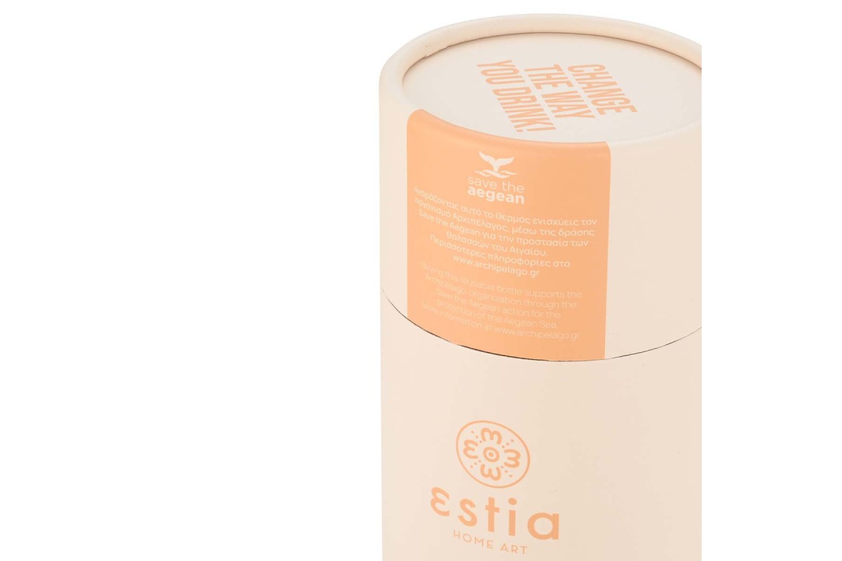 ESTIA ΘΕΡΜΟΣ TRAVEL CUP SAVE THE AEGEAN 500ml LILY WHITE