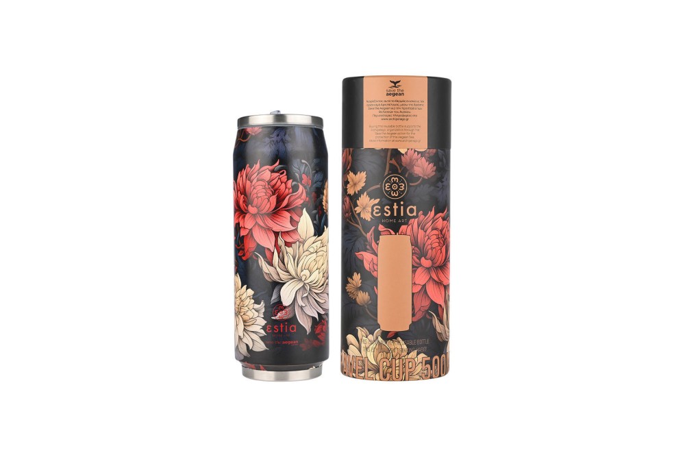 ESTIA ΘΕΡΜΟΣ TRAVEL CUP SAVE THE AEGEAN 500ml MIDNIGHT BLOSSOM