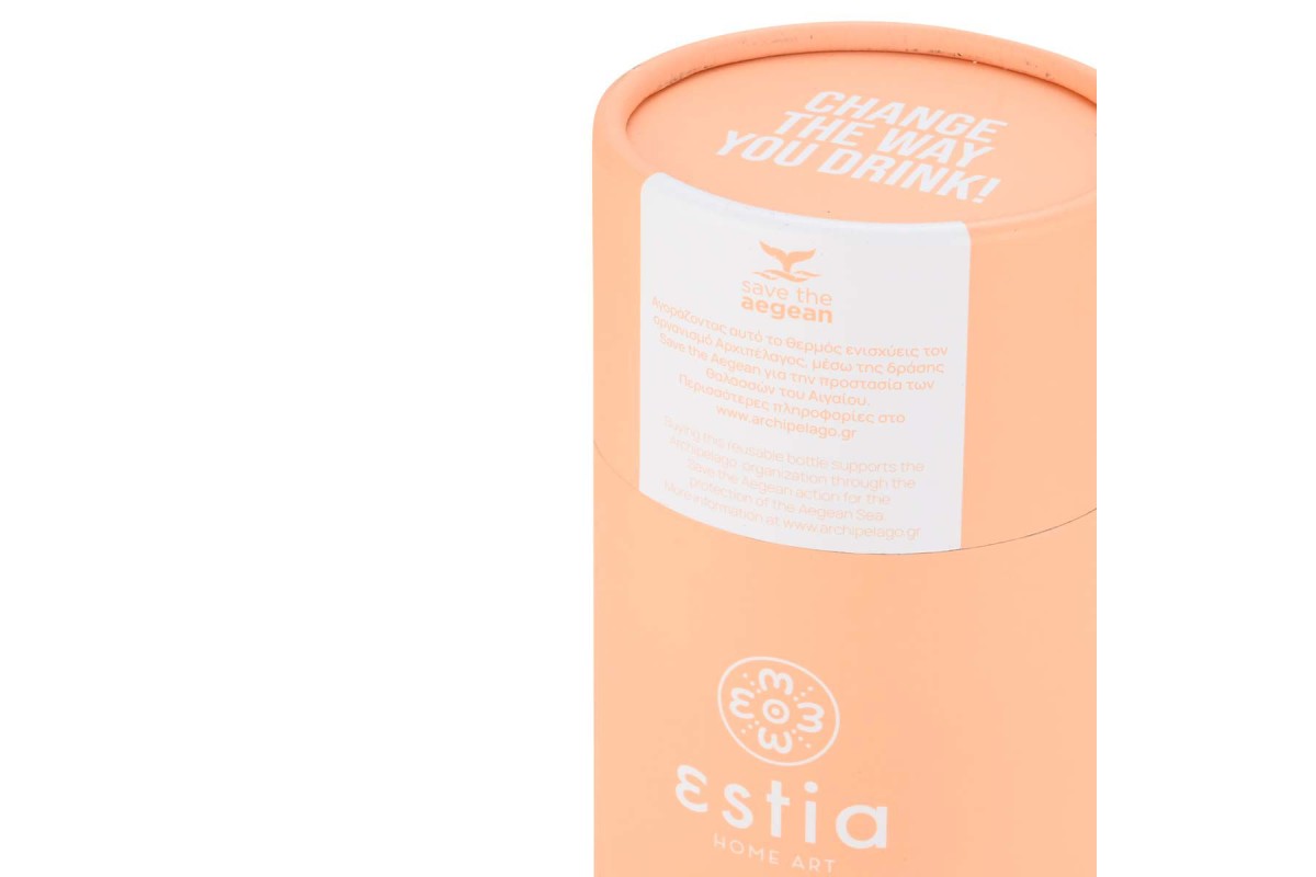 ESTIA ΘΕΡΜΟΣ TRAVEL CUP SAVE THE AEGEAN 500ml PEACH FUZZ