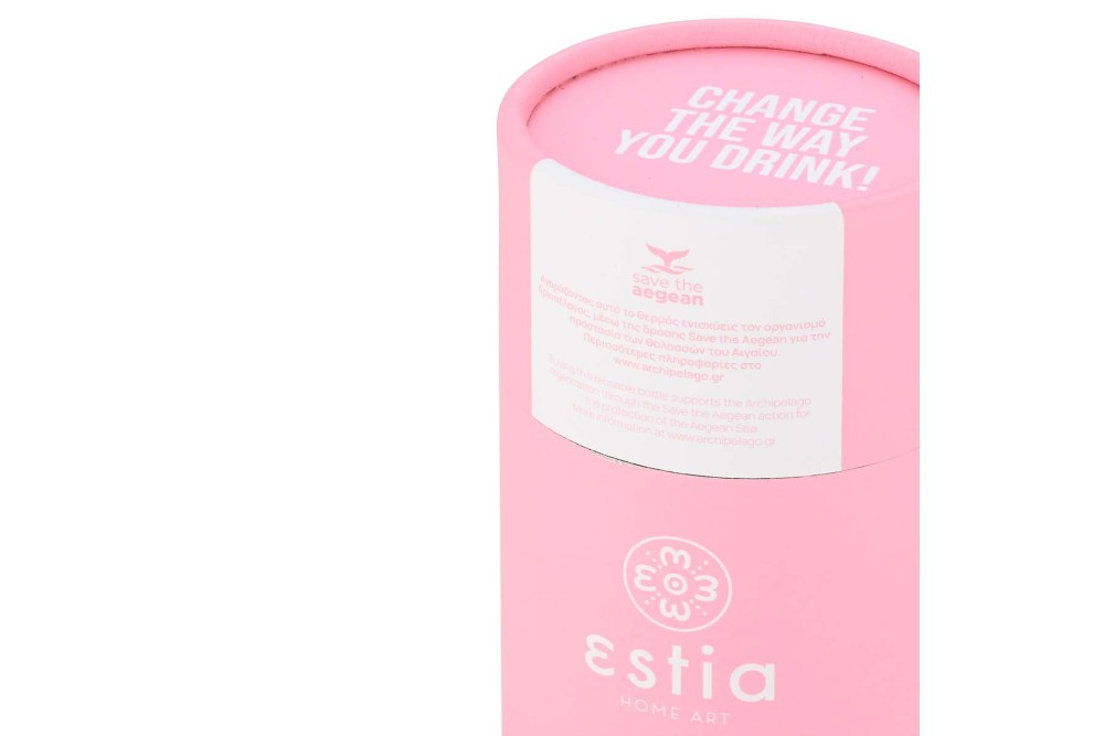 ESTIA ΘΕΡΜΟΣ TRAVEL FLASK SAVE THE AEGEAN 350ml BLOSSOM ROSE