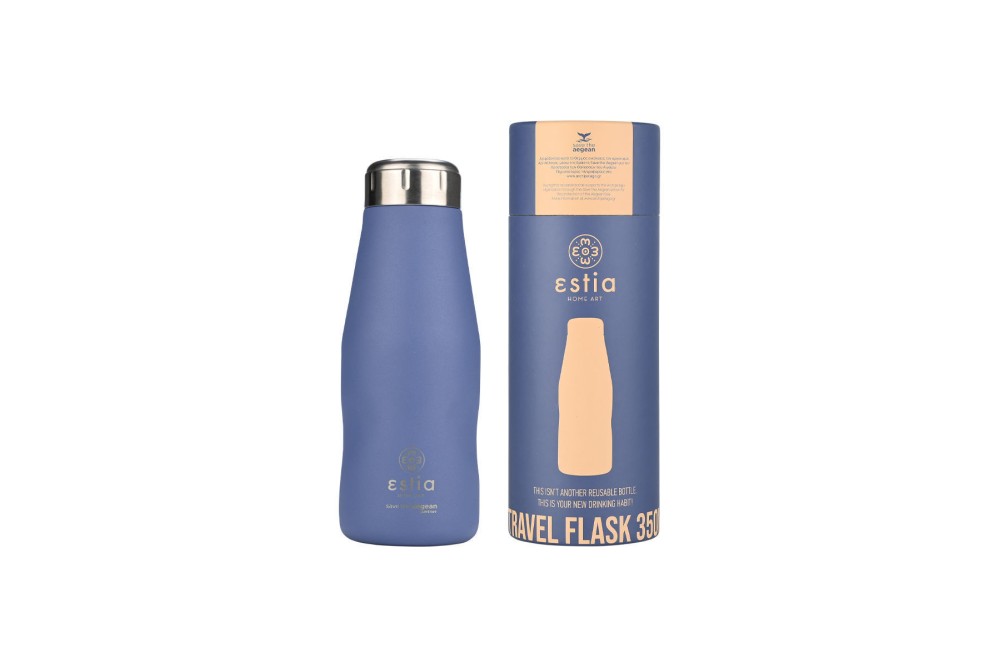 ESTIA ΘΕΡΜΟΣ TRAVEL FLASK SAVE THE AEGEAN 350ml DENIM BLUE