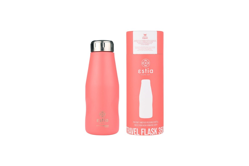ESTIA ΘΕΡΜΟΣ TRAVEL FLASK SAVE THE AEGEAN 350ml FUSION CORAL