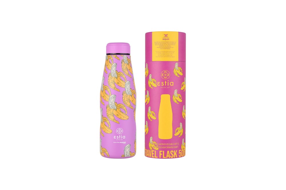 ESTIA ΘΕΡΜΟΣ TRAVEL FLASK SAVE THE AEGEAN 500ml BANANA SWIRL