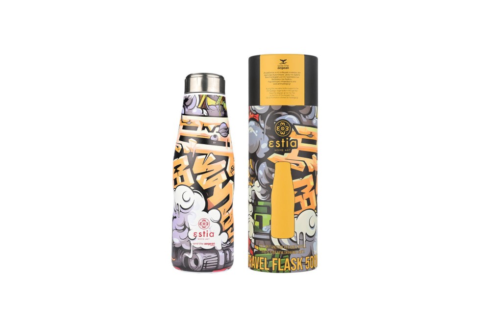 ESTIA ΘΕΡΜΟΣ TRAVEL FLASK SAVE THE AEGEAN 500ml GRAFFITI RHYTHM