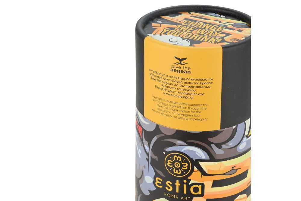 ESTIA ΘΕΡΜΟΣ TRAVEL FLASK SAVE THE AEGEAN 500ml GRAFFITI RHYTHM