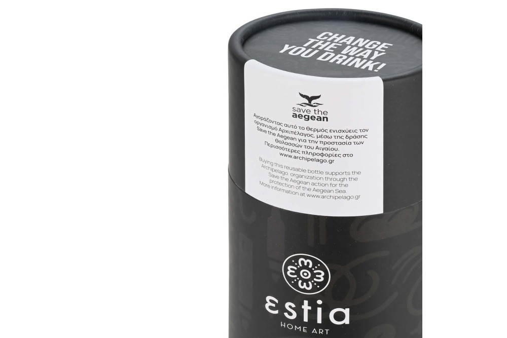 ESTIA ΘΕΡΜΟΣ TRAVEL FLASK SAVE THE AEGEAN 500ml NOIR ECHO