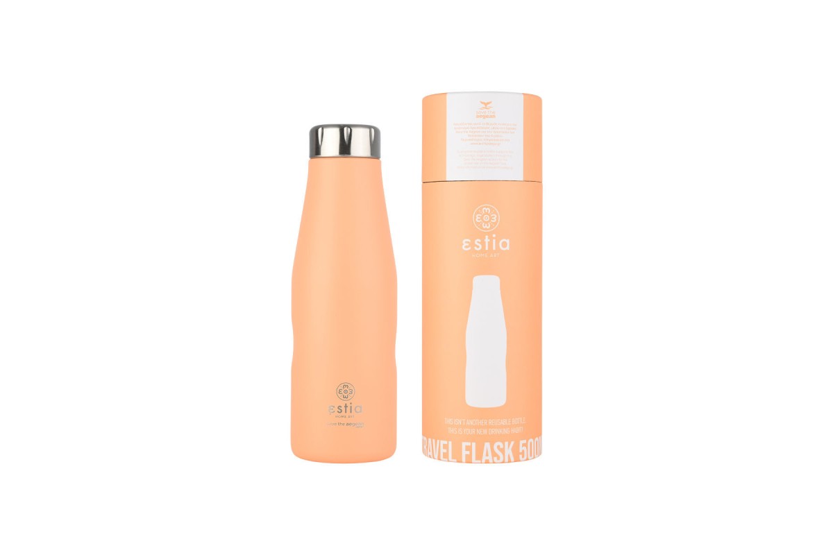 ESTIA ΘΕΡΜΟΣ TRAVEL FLASK SAVE THE AEGEAN 500ml PEACH FUZZ