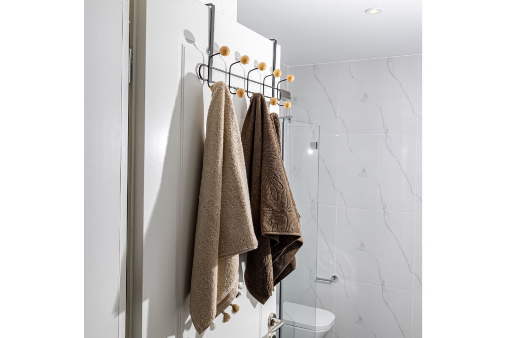 ESTIA ΚΡΕΜΑΣΤΡΑ ΠΟΡΤΑΣ ΜΕΤΑΛΛΙΚΗ 52x7.5x23cm 10 ΘΕΣΕΩΝ ΜΑΥΡΗ