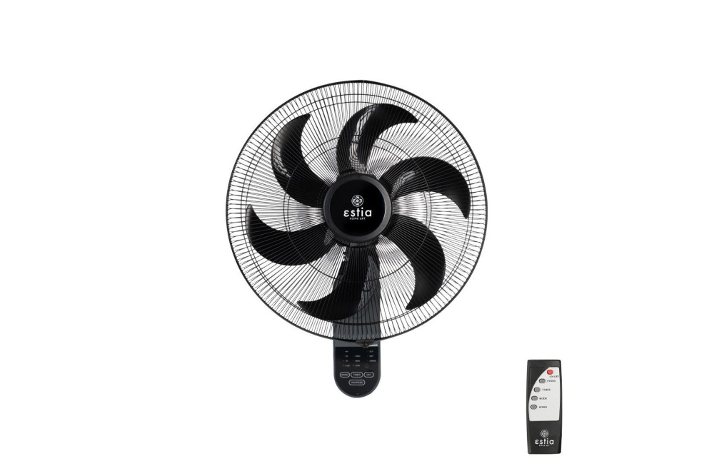 ESTIA ΑΝΕΜΙΣΤΗΡΑΣ ΕΠΙΤΟΙΧΙΟΣ BOW 45cm 75w ΜΑΥΡΟΣ ΜΕ ΜΕ ΤΗΛΕΧΕΙΡΙΣΤΗΡΙΟ