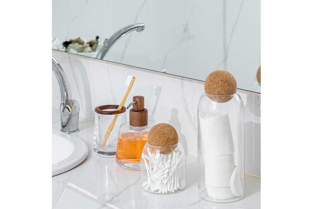 ESTIA ΔΟΧΕΙΟ ΑΠΟΘΗΚΕΥΣΗΣ ΓΥΑΛΙΝΟ 450ml ΜΕ ΚΑΠΑΚΙ ΦΕΛΛΟΥ