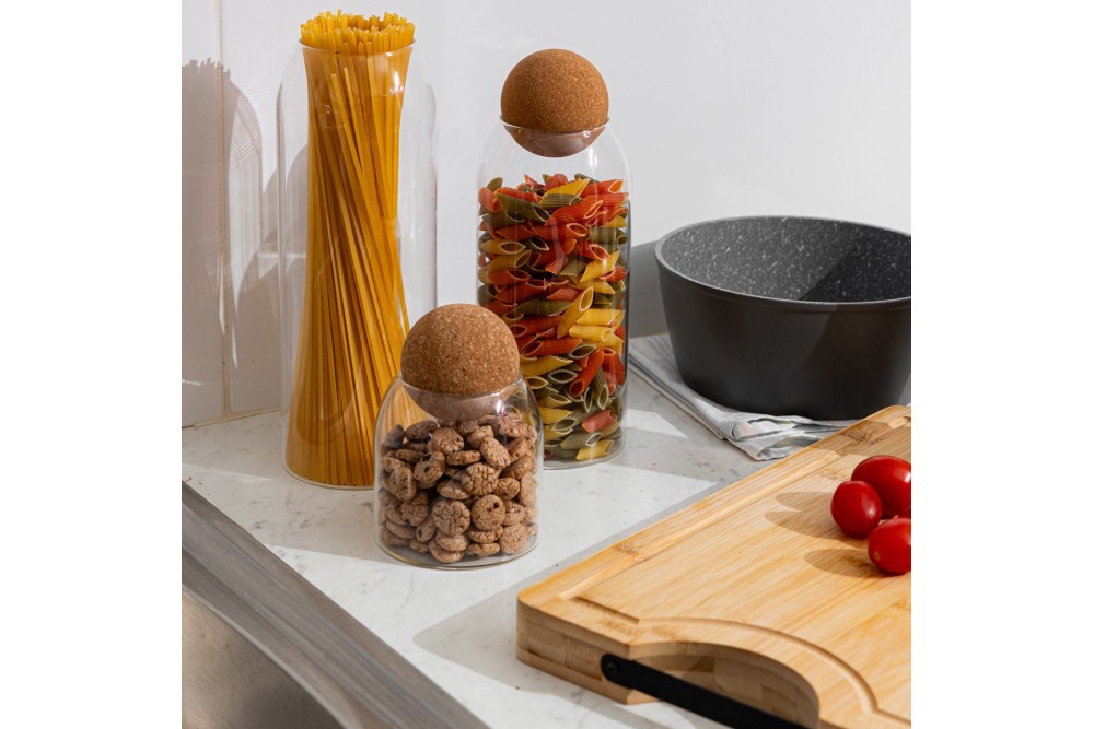 ESTIA ΔΟΧΕΙΟ ΑΠΟΘΗΚΕΥΣΗΣ ΓΥΑΛΙΝΟ 950ml ΜΕ ΚΑΠΑΚΙ ΦΕΛΛΟΥ