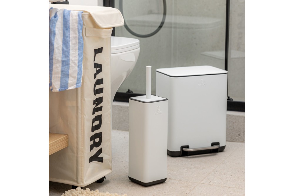 ESTIA ΠΙΓΚΑΛ CUBIC ΜΕΤΑΛΛΙΚΟ ΜΕ ΠΛΑΣΤΙΚΟ ΔΟΧΕΙΟ 25cm ΛΕΥΚΟ