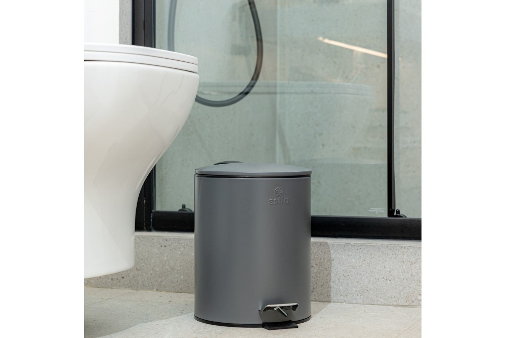 ESTIA ΧΑΡΤΟΔΟΧΕΙΟ ΜΠΑΝΙΟΥ CLASSIC SOFT CLOSE 5lt ΜΑΤ ΓΚΡΙ