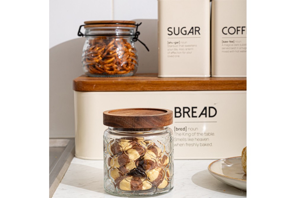 ESTIA ΔΟΧΕΙΟ ΑΠΟΘΗΚΕΥΣΗΣ ALLURE ΓΥΑΛΙΝΟ 500ml 11x10cm ΑΝΑΓΛΥΦΟ