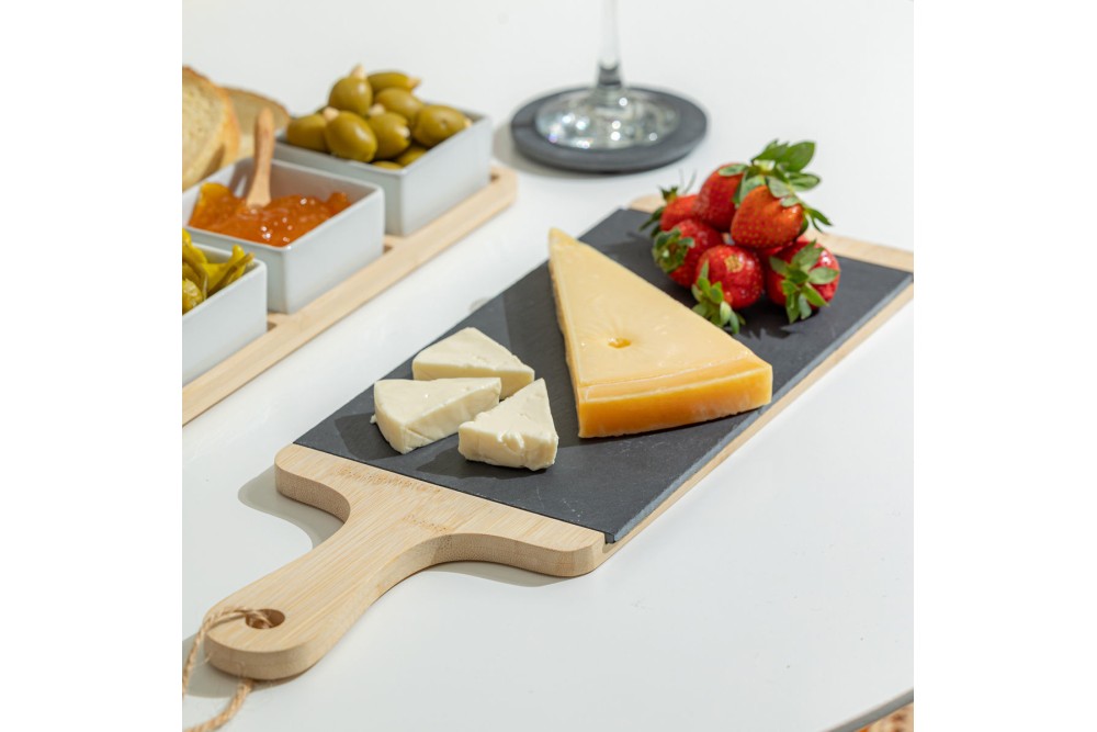 ESTIA ΠΛΑΤΩ ΣΕΡΒΙΡΙΣΜΑΤΟΣ ΣΧΙΣΤΟΛΙΘΟΥ ΜΕ ΞΥΛΙΝΗ ΒΑΣΗ 45x15cm