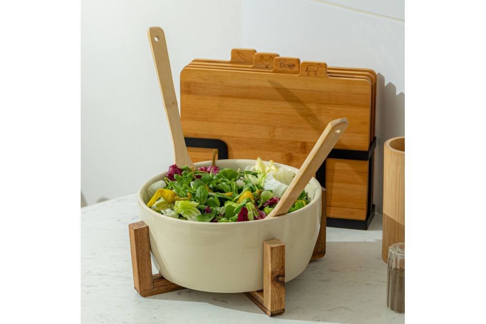 ESTIA ΣΑΛΑΤΙΕΡΑ ALLURE 28cm ΜΕ ΒΑΣΗ  IVORY