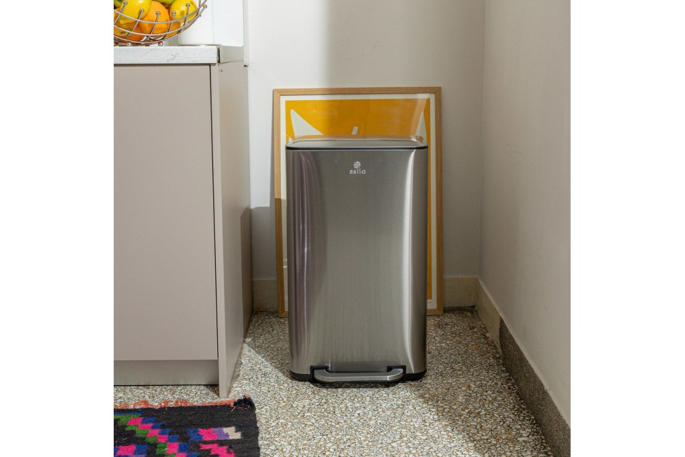 ESTIA ΚΑΔΟΣ ΑΠΟΡΡΙΜΑΤΩΝ CUBIC SOFT CLOSE 30lt ΙΝΟΞ