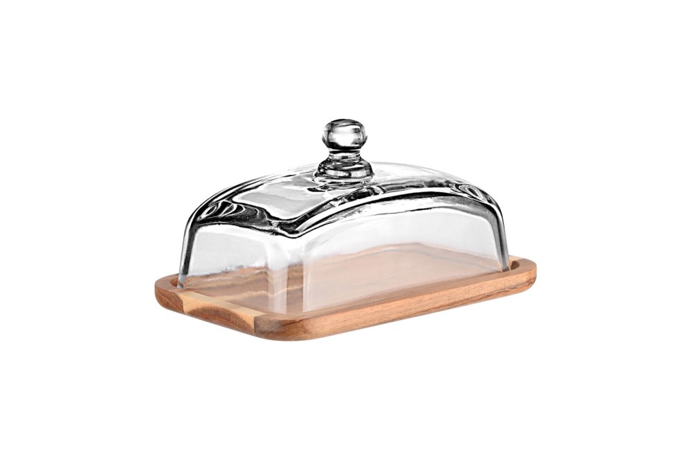 ESTIA ΒΑΣΗ ΤΥΡΙΩΝ ALLURE ΜΕ ΓΥΑΛΙΝΟ ΚΑΠΑΚΙ 18.5x12.8x10cm