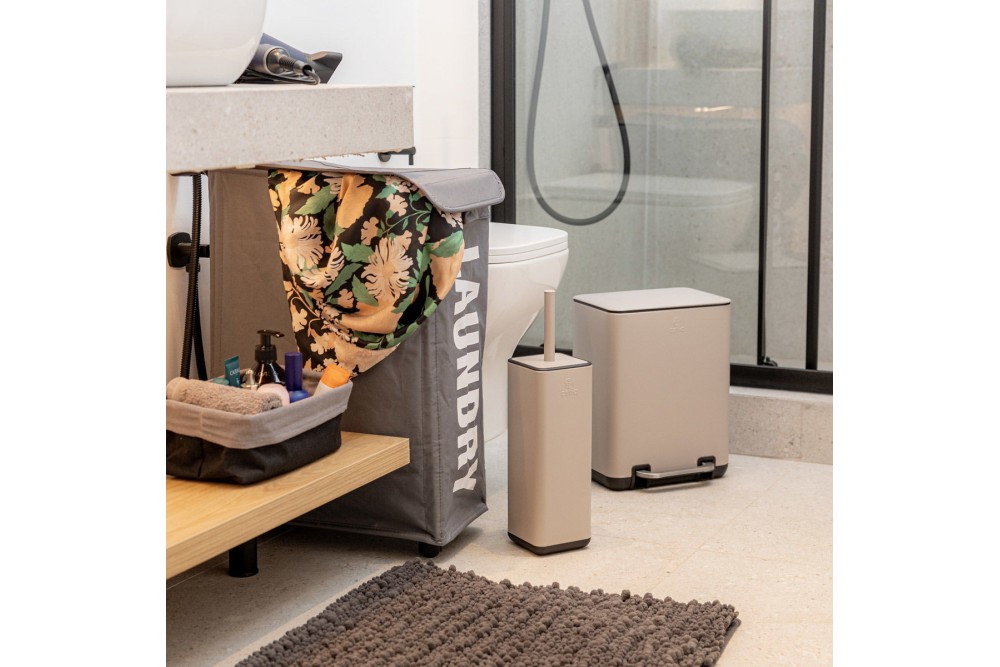 ESTIA ΧΑΡΤΟΔΟΧΕΙΟ ΜΠΑΝΙΟΥ CUBIC SOFT CLOSE 6lt TAUPE